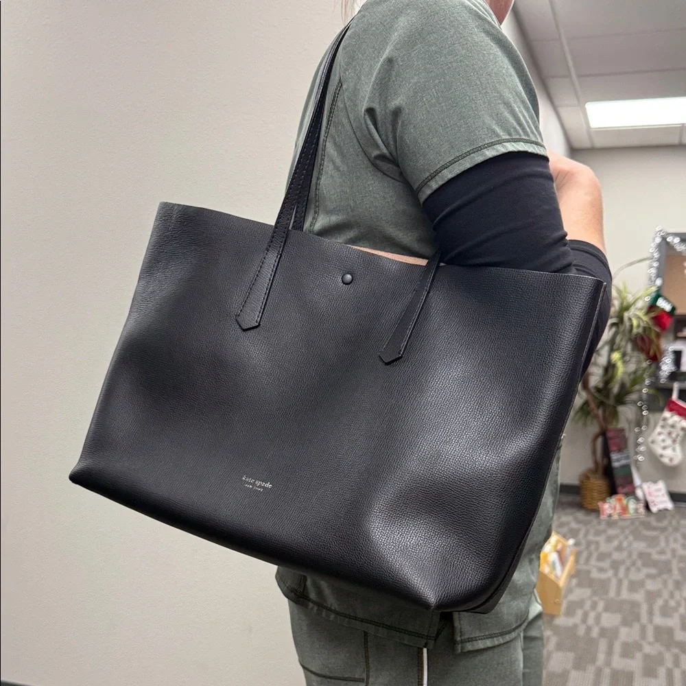 Kate Spade Charcoal Tote with Matching Pouch
